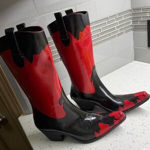 Corkys Red and Black Rubber Boots